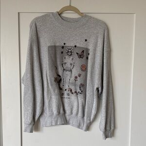 Anine Bing Heather grey Graphic Sweatshirt Elton John